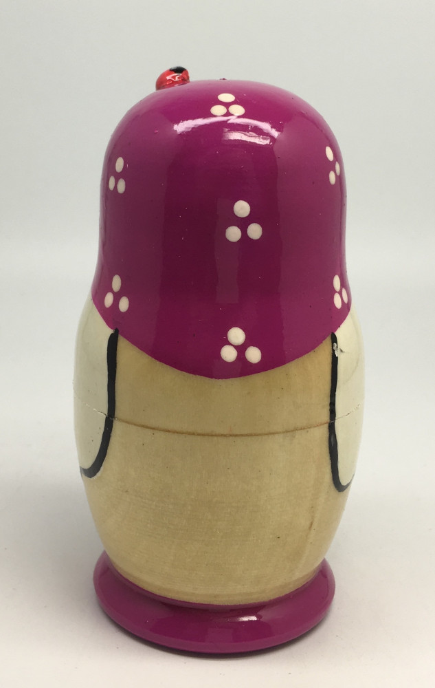 100 mm Maidan Art Hand Painted Matryoshka Doll with Ladybug 5 pcs (by Oleg Crafts)