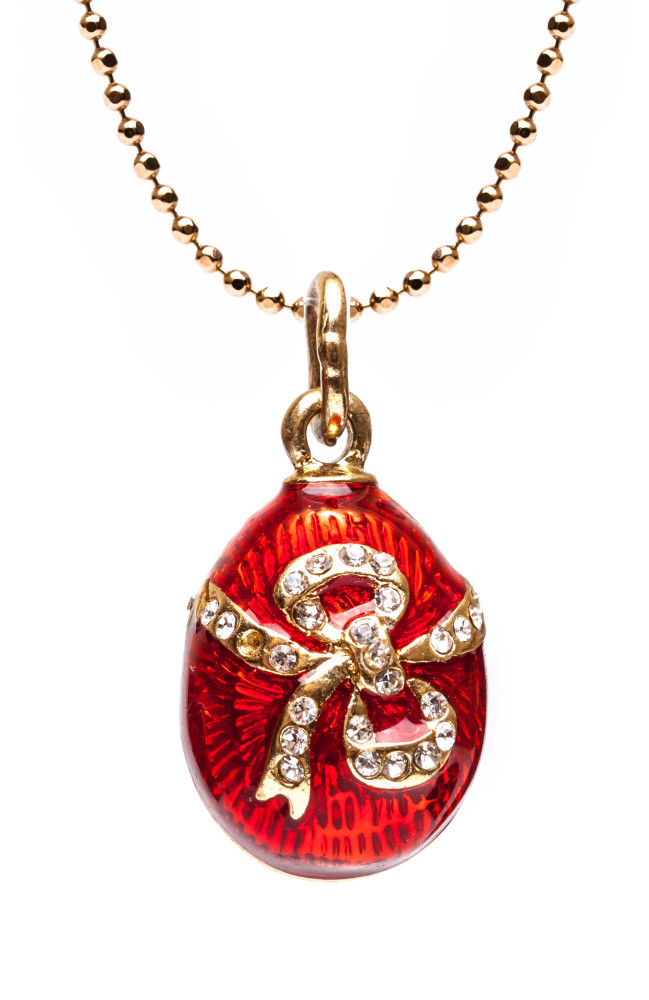Bow Red Egg Pendant