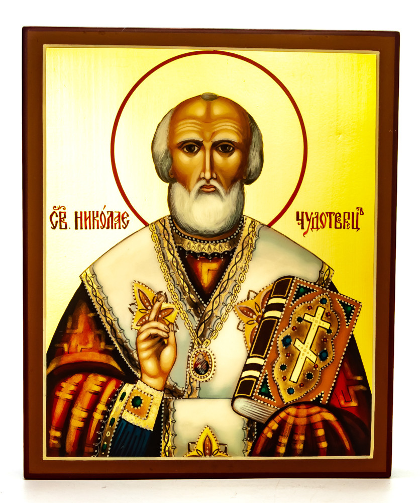 150x180mm Saint Nicholas handpainted wooden Icon (by Galina Studio)