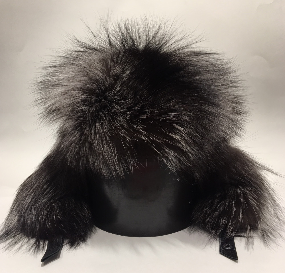 Silver Polar Fox Fur Bomber Hat