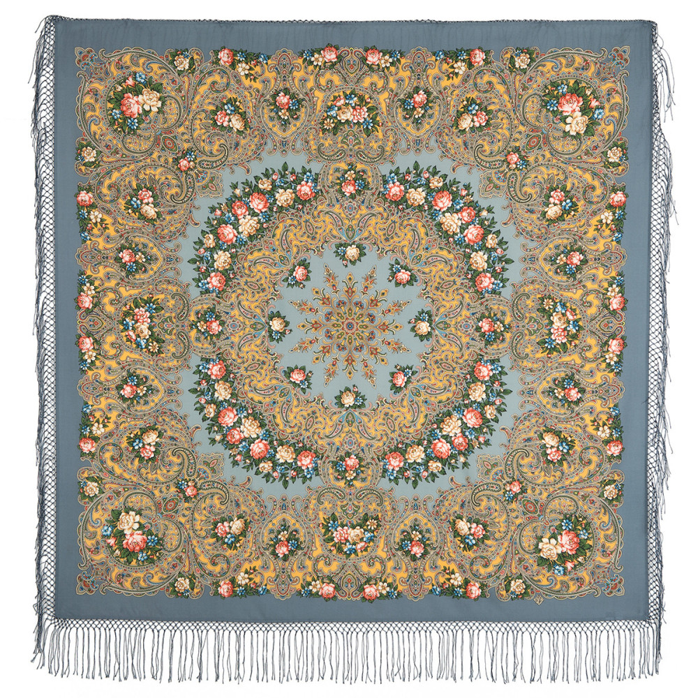 Shop Double-Thread Woolen Yarn Scarves with Knitted Silk Fringe 135x135 cm Платок «Жизель» online at Skazka.site | Eligible for fast shipping and free returns. Платок «Жизель»
