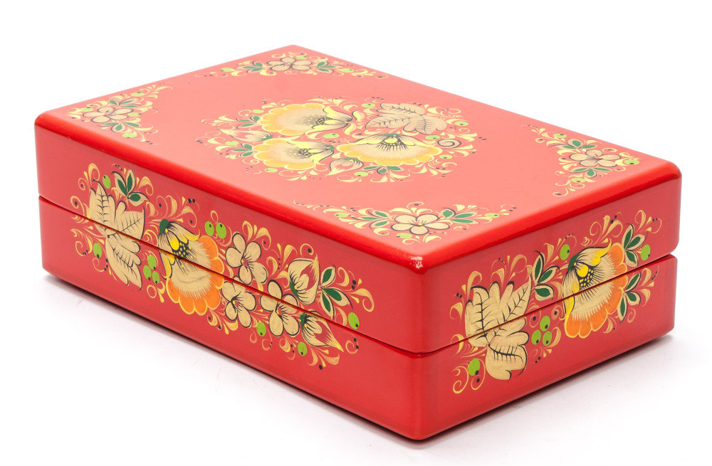 200x130 mm Khokhloma Painting Jewellery Wooden Box
