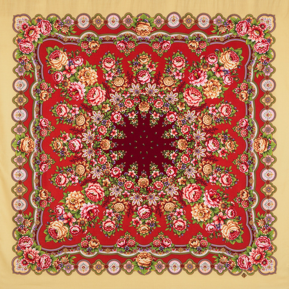 Shop Double-Thread Woolen Yarn Scarves with Silk Fringe 135x135 cm Платок «Южное солнце» online at Skazka.site | Eligible for fast shipping and free returns. Платок «Южное солнце»