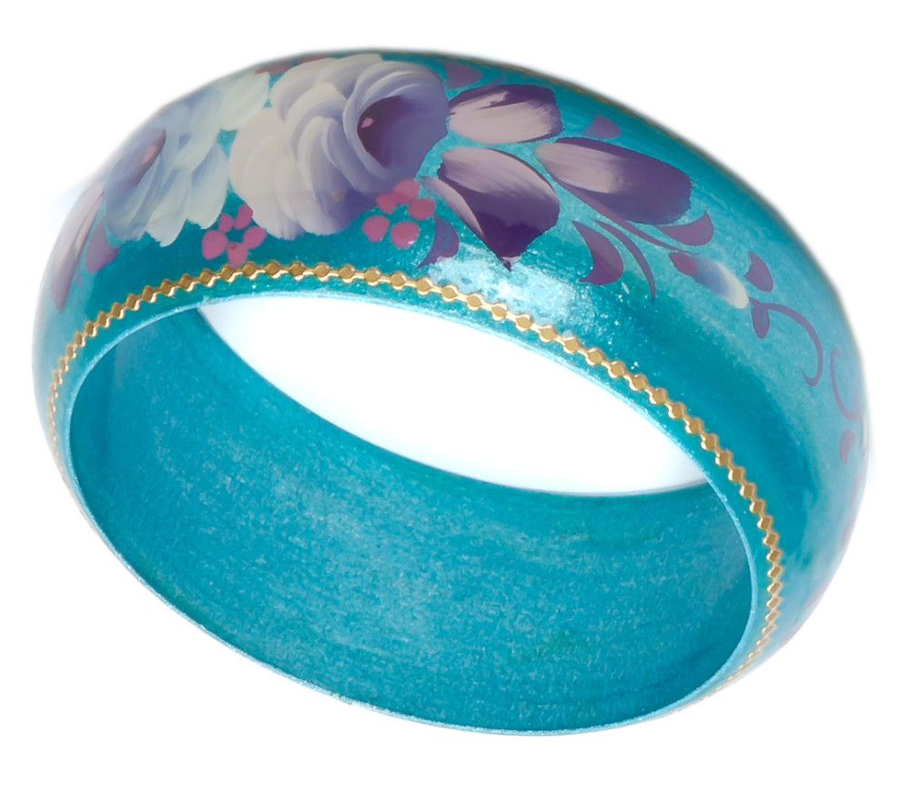  80x31 mm Zhostovo Hand Painted Bracelet (by Lada Workshop)
