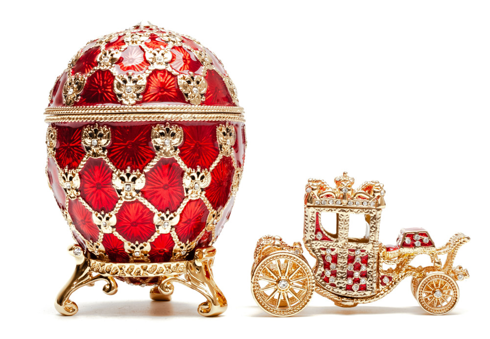 96 mm Imperial Coach and Red Imperial Coronation Easter Egg