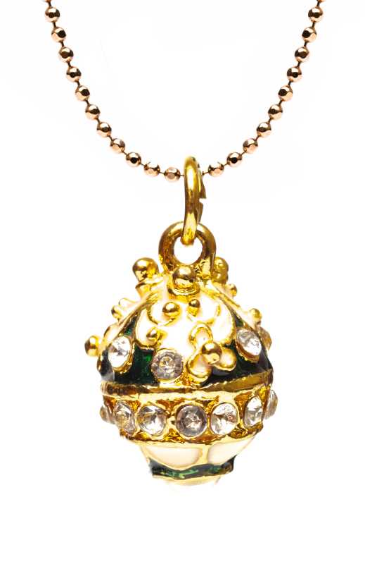 White and Green Egg Pendant