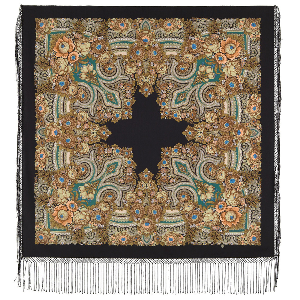 Shop Thick Woolen Fabric Shawls with Silk Fringe 148x148 cm Шаль «Боярыня» online at Skazka.site | Eligible for fast shipping and free returns. Шаль «Боярыня»