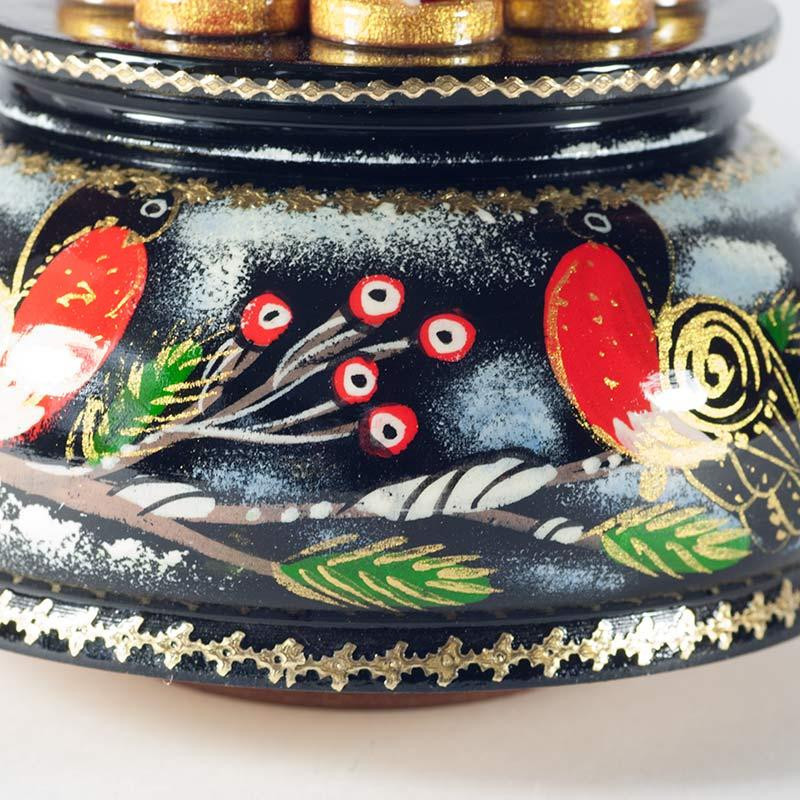 230 mm Saint Basil's Cathedral Bullfinch hand painted Wooden Music Box (by Nightingale Crafts)