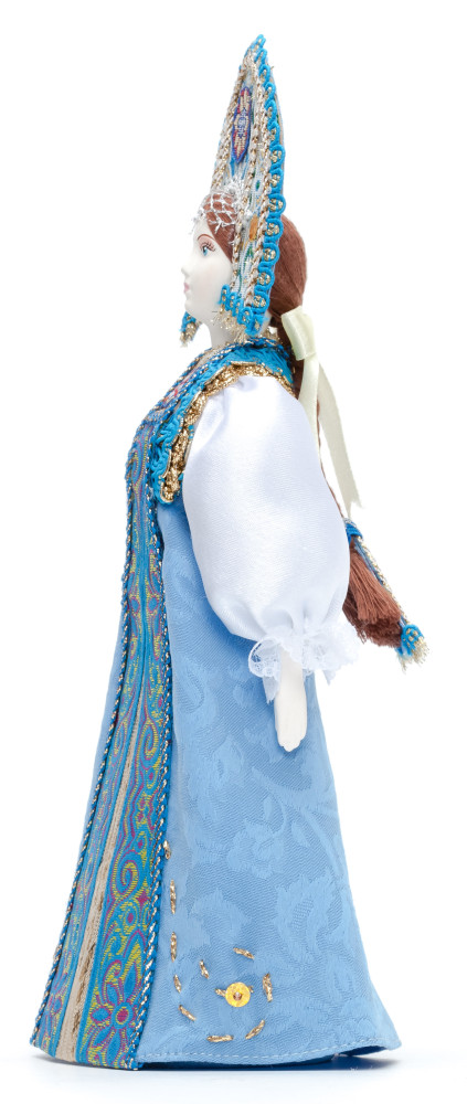 Porcelain Doll in a Russian Dress and Kokoshnik - 11 Inches (by Le Russe)