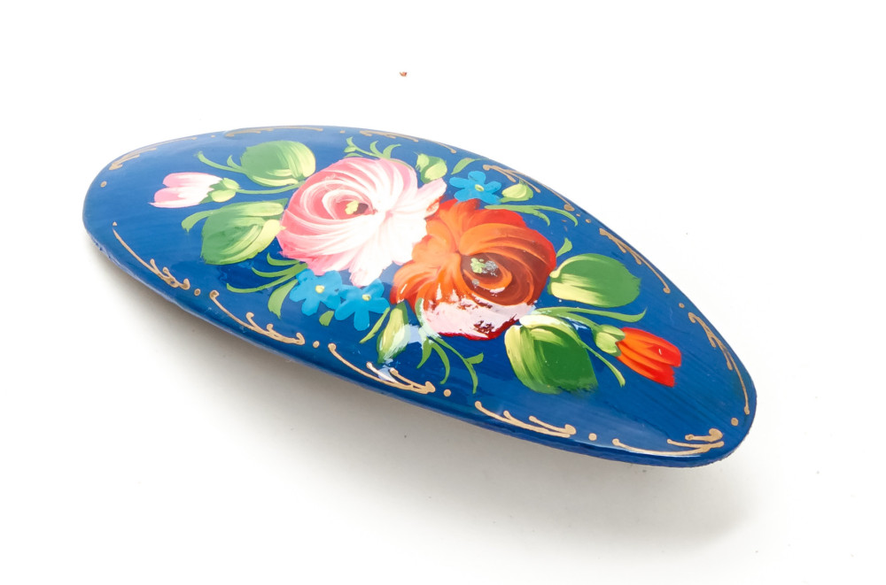 Lada Hair Clip Hand Painted Zhostovo Art