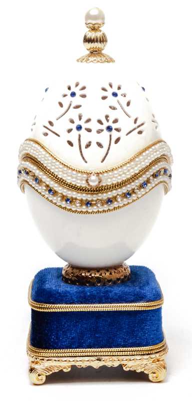 160 mm Flowers Blue Music Easter Egg