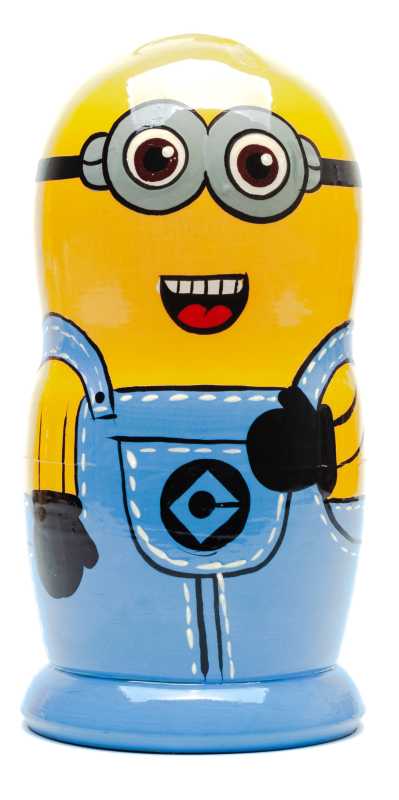180mm Minions Hand Painted Matryoshka Doll 5 pcs (by Konstantin Studio)