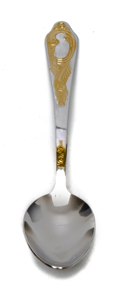 The Bolshoi Theatre Gold Plated Brass Tea Glass Holder with Crystal Glass and Gold Plated Tea Spoon (by Kolchugino)