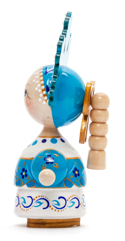 140 mm Russian Girl in Kokoshnik hand painted Wooden Doll (by Summer Shine)