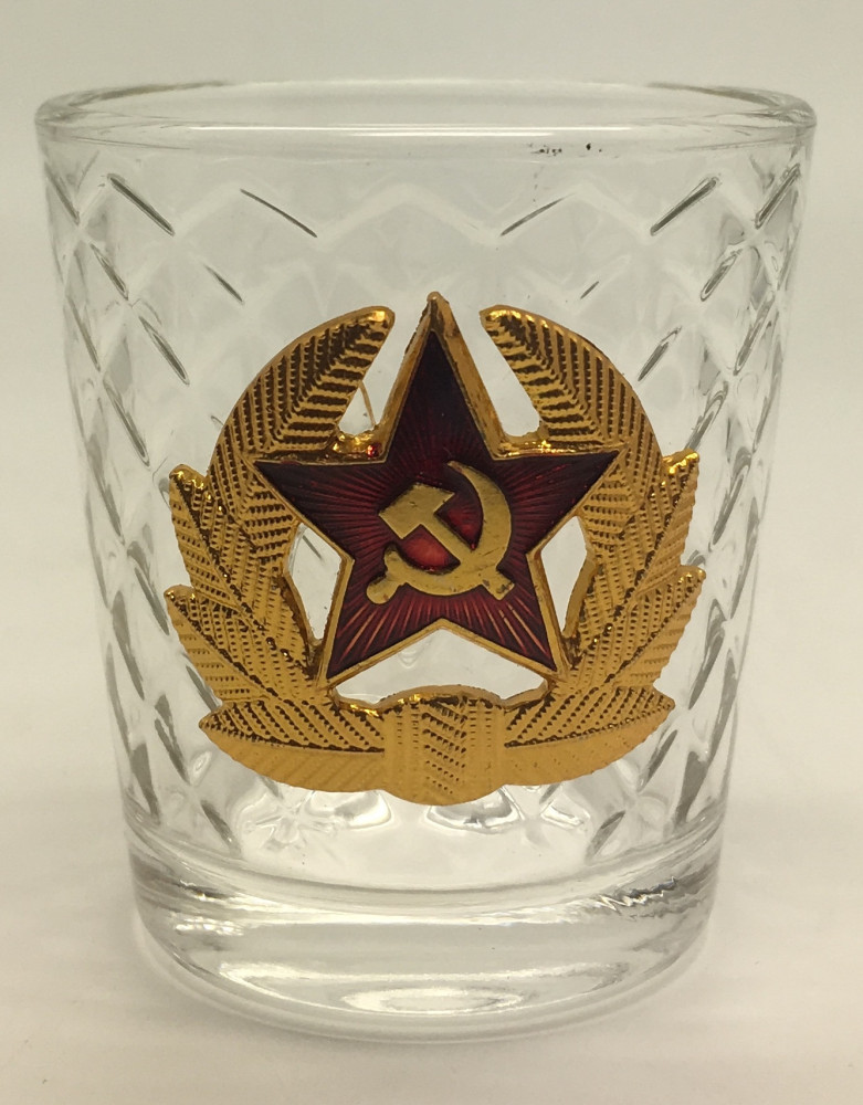 USSR Red Star Badge Decanter and Glasses Set