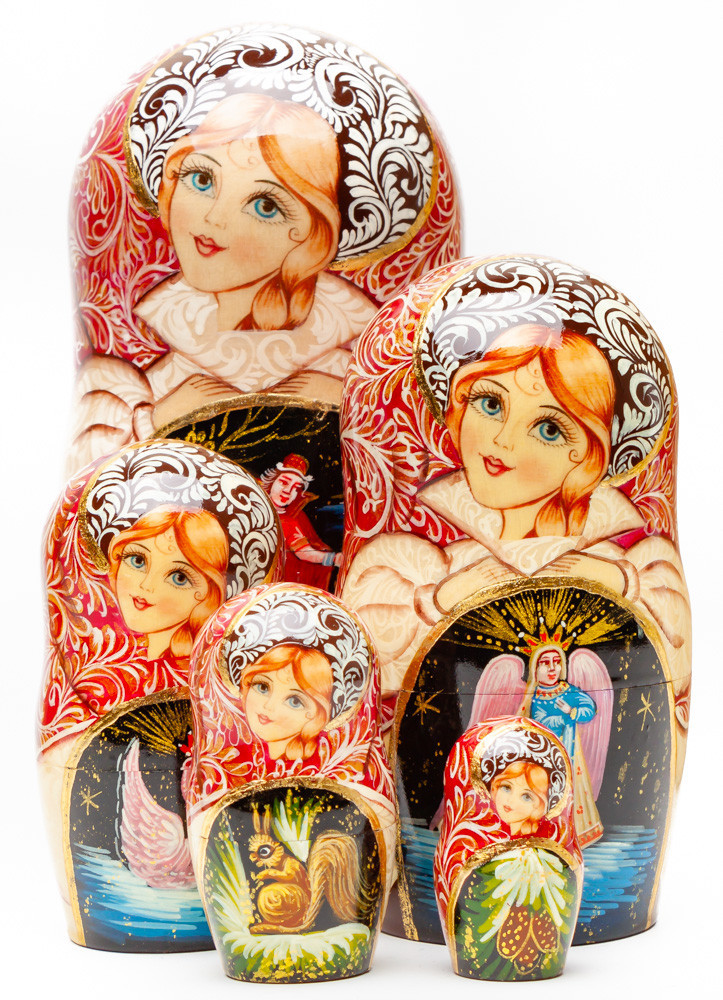 Shop Exclusive Nesting Dolls 180 mm The Swan Princess handpainted Wooden Matryoshka Doll 5 pcs (by Sheherazade) online at Skazka.site | Eligible for fast shipping and free returns. 180 mm The Swan Princess handpainted Wooden Matryoshka Doll 5 pcs (by Sheherazade)
