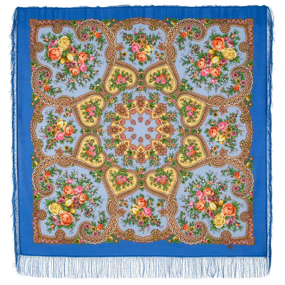 Shop Woolen Scarves with Silk Fringe 125x125 cm Платок «Нежное сердце» online at Skazka.site | Eligible for fast shipping and free returns. Платок «Нежное сердце»