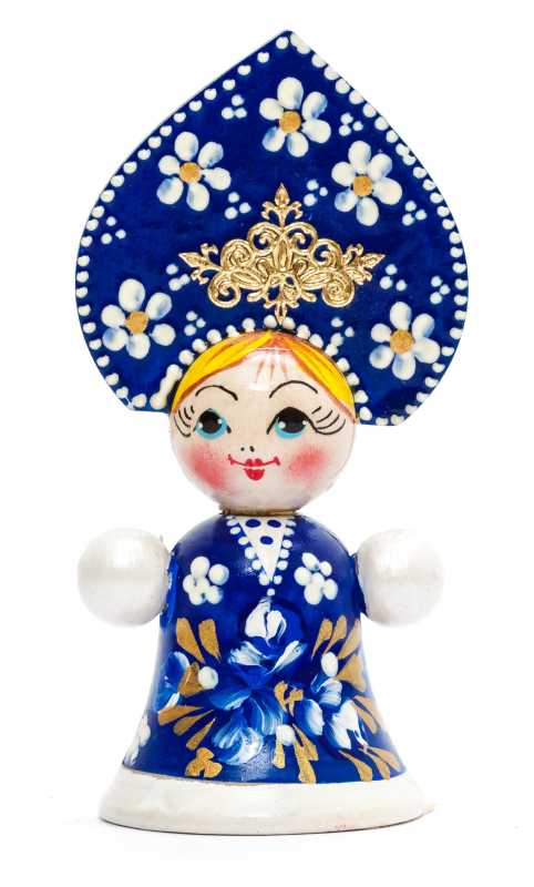 85 mm Russian Girl in Kokoshnik hand painted Wooden Doll (by Summer Shine)