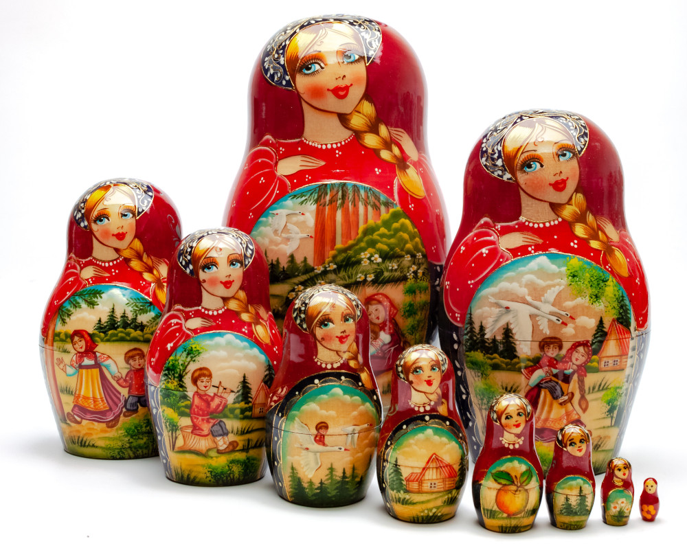 Shop Exclusive Nesting Dolls 200 mm Magic Swan hand painted Wooden Matryoshka doll 10 pcs (by Valeria Crafts) online at Skazka.site | Eligible for fast shipping and free returns. 200 mm Magic Swan hand painted Wooden Matryoshka doll 10 pcs (by Valeria Crafts)