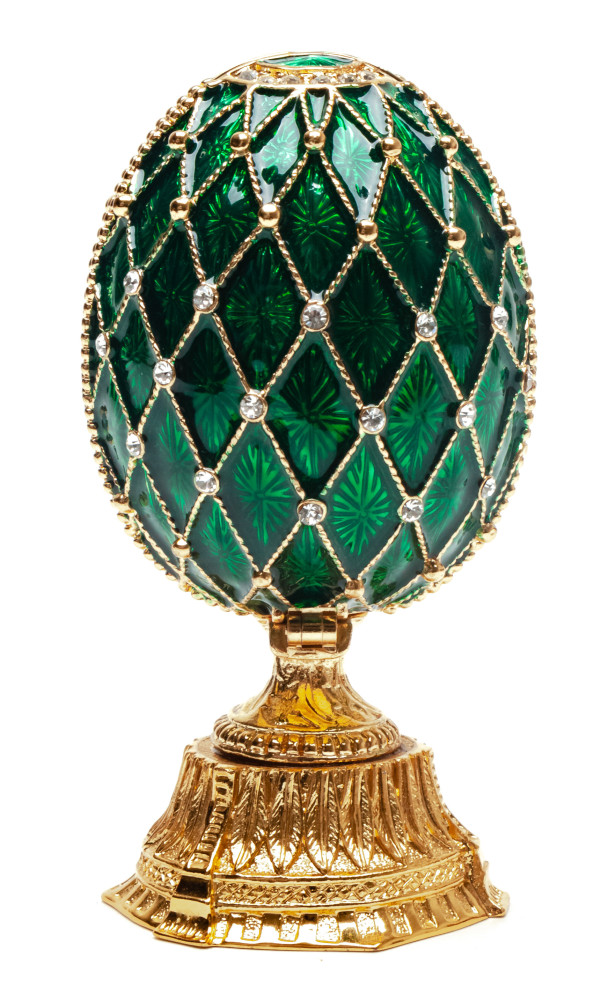 90 mm Green Double Lattice Easter Egg with the Basket