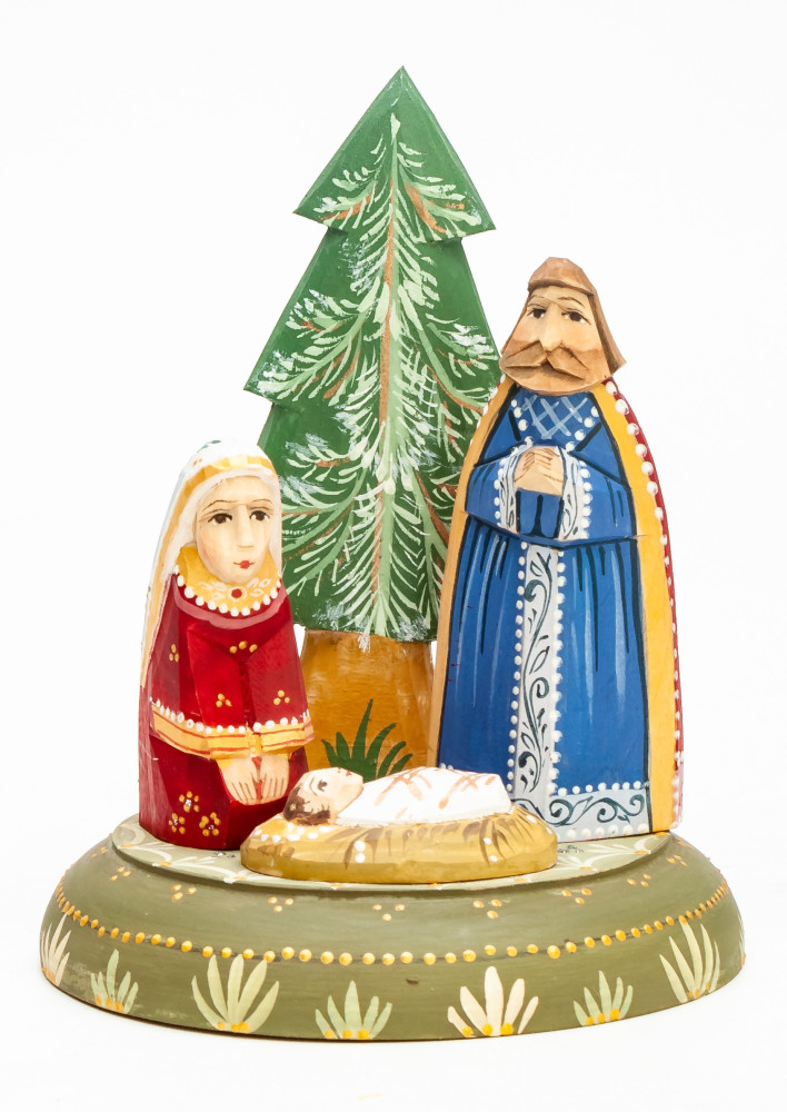 Nativity Set of 4 handpainted Carving Wooden Figures