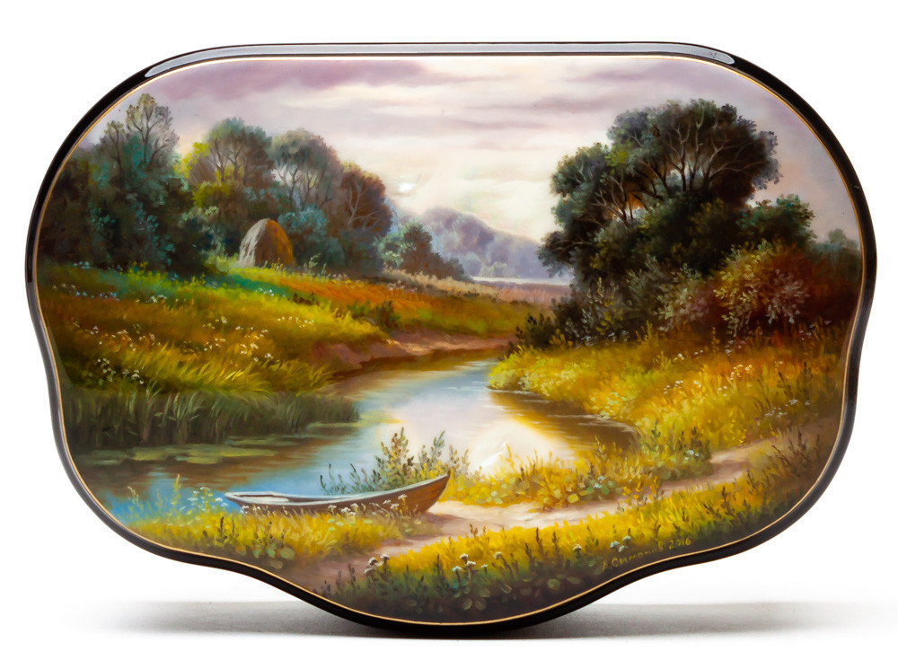 180x125mm River Hand Painted Jewellery Box (by Alexander G Studio)