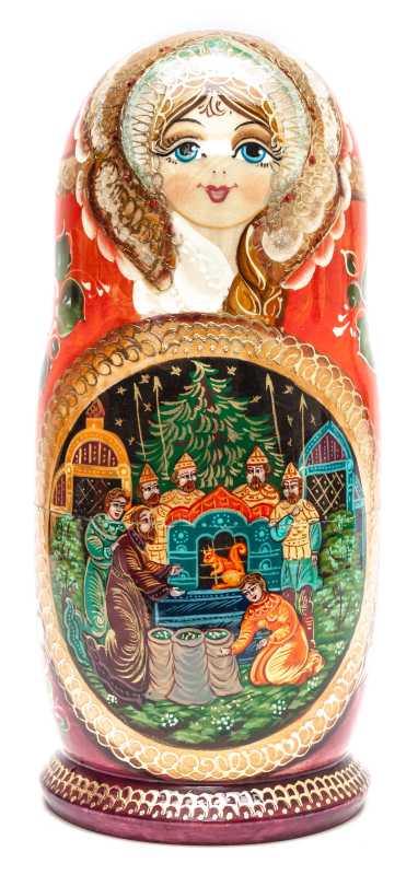 290 mm The Tale of Tsar Saltan handpainted Wooden Matryoshka Doll 10 pcs (by Valery Crafts)
