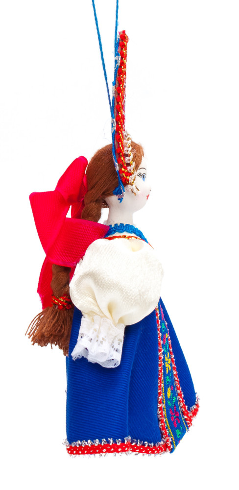 Porcelain Doll in a Russian Dress and Kokoshnik - 5.5 Inches (by Le Russe)