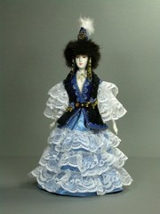 Kazakh Girl hand made Porcelain Doll - 11 Inches (by Le Russe)