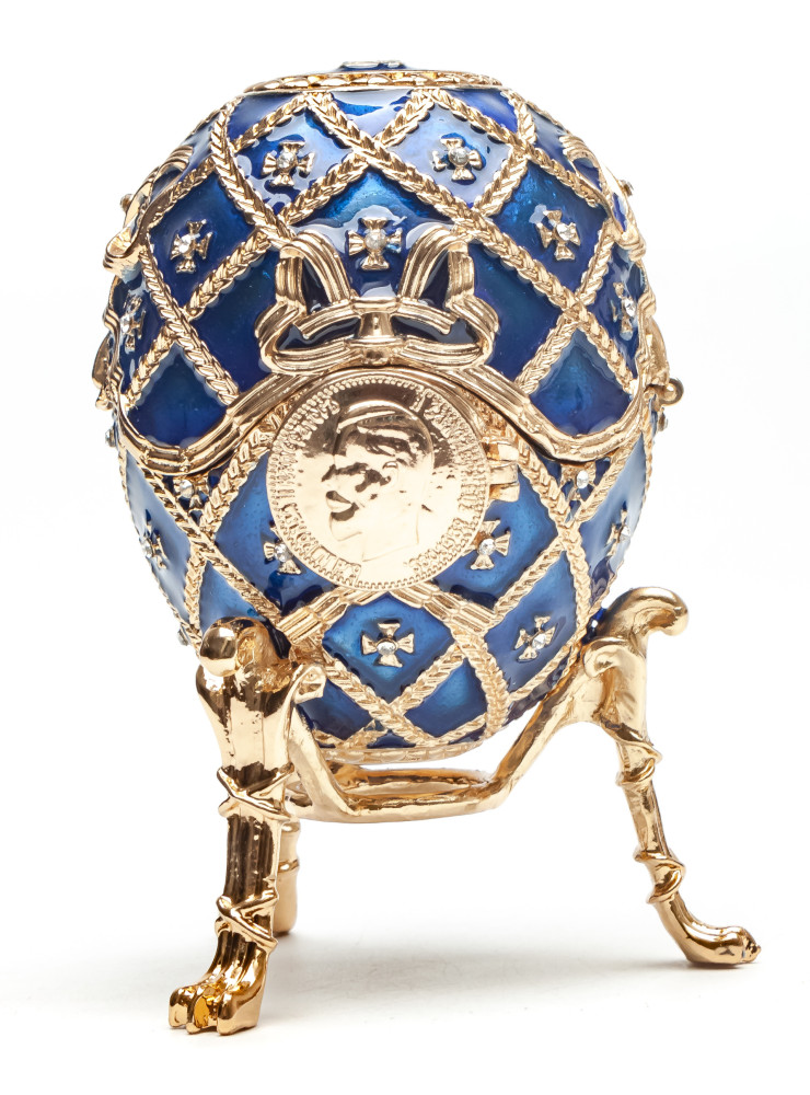 90 mm The Cross of Snt George with Portrait of Tsar Nicholas II of Russia Easter Egg