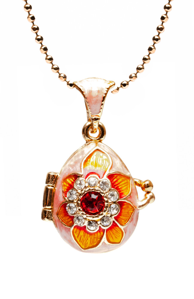  Flower Opening Pink Egg Pendant