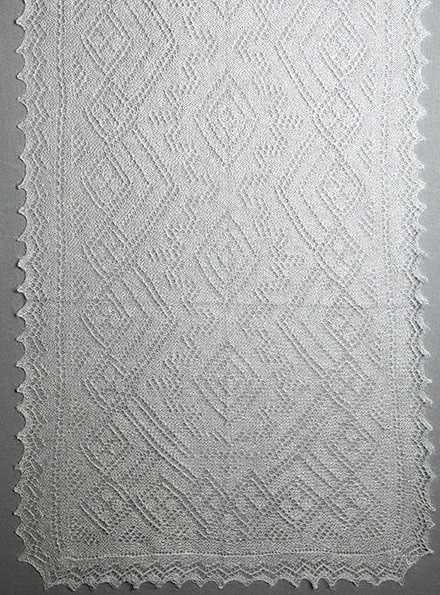 120x40 cm Grey Goat Down Hand Knitted Russian Orenburg Stole (by Orenburg Factory)