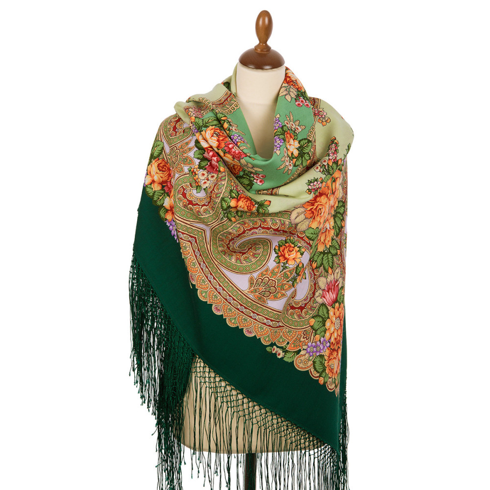 Shop Thick Woolen Fabric Shawls with Silk Fringe 148x148 cm Шаль «Лабзинский» online at Skazka.site | Eligible for fast shipping and free returns. Шаль «Лабзинский»