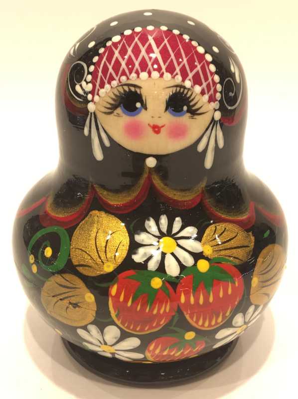Khokhloma Art Hand Painted Matryoshka Doll 5 pcs