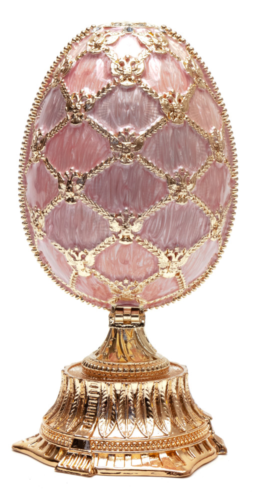 115 mm The Saint Basil Cathedral Pink Easter Egg with the Figure inside