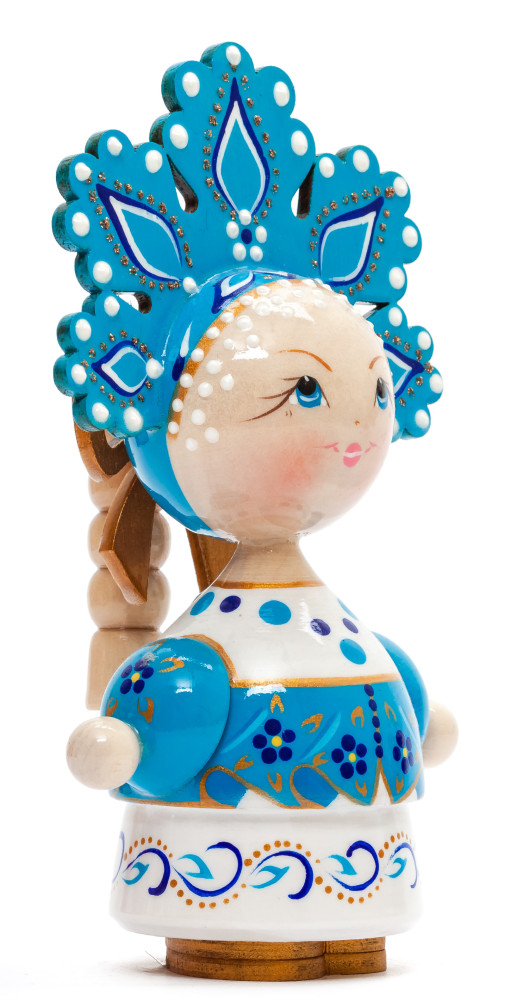 140 mm Russian Girl in Kokoshnik hand painted Wooden Doll (by Summer Shine)