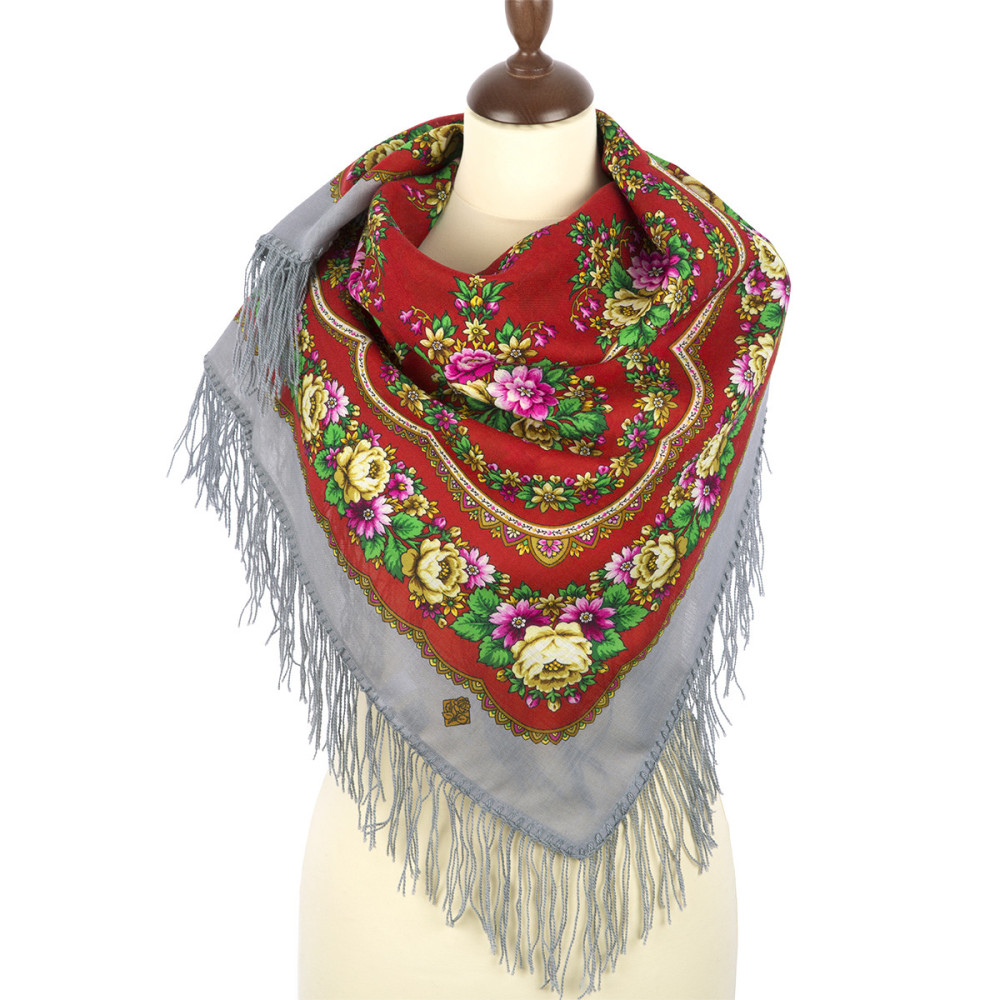 Shop Woolen Scarves with Woolen Fringe 89x89 cm 89x89 cm Tsyganochka Woolen Shawl with Woolen Fringe Pavlovo Posad Manufactory online at Skazka.site | Eligible for fast shipping and free returns. 89x89 cm Tsyganochka Woolen Shawl with Woolen Fringe Pavlovo Posad Manufactory
