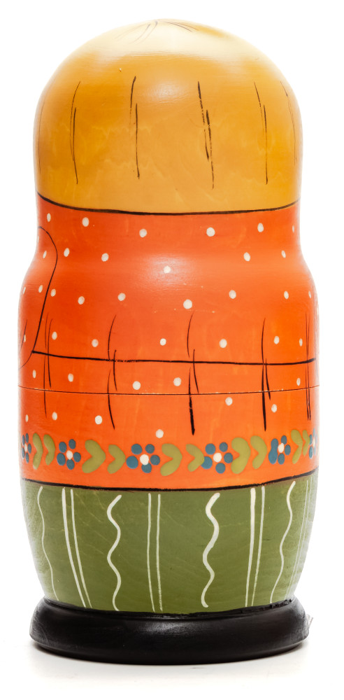 160 mm Man with Balalayka hand painted Traditional Russian Wooden Matryoshka doll 5 pcs (by Igor Malyutin)
