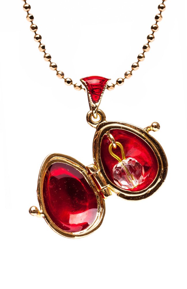 Flower Opening Red and Yellow Egg Pendant