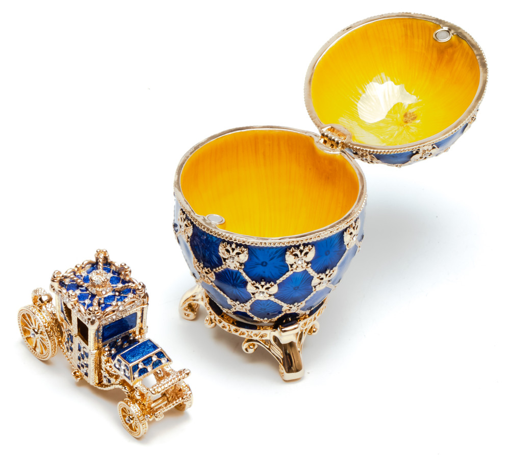 96 mm Imperial Coach and Dark Blue Imperial Coronation Easter Egg