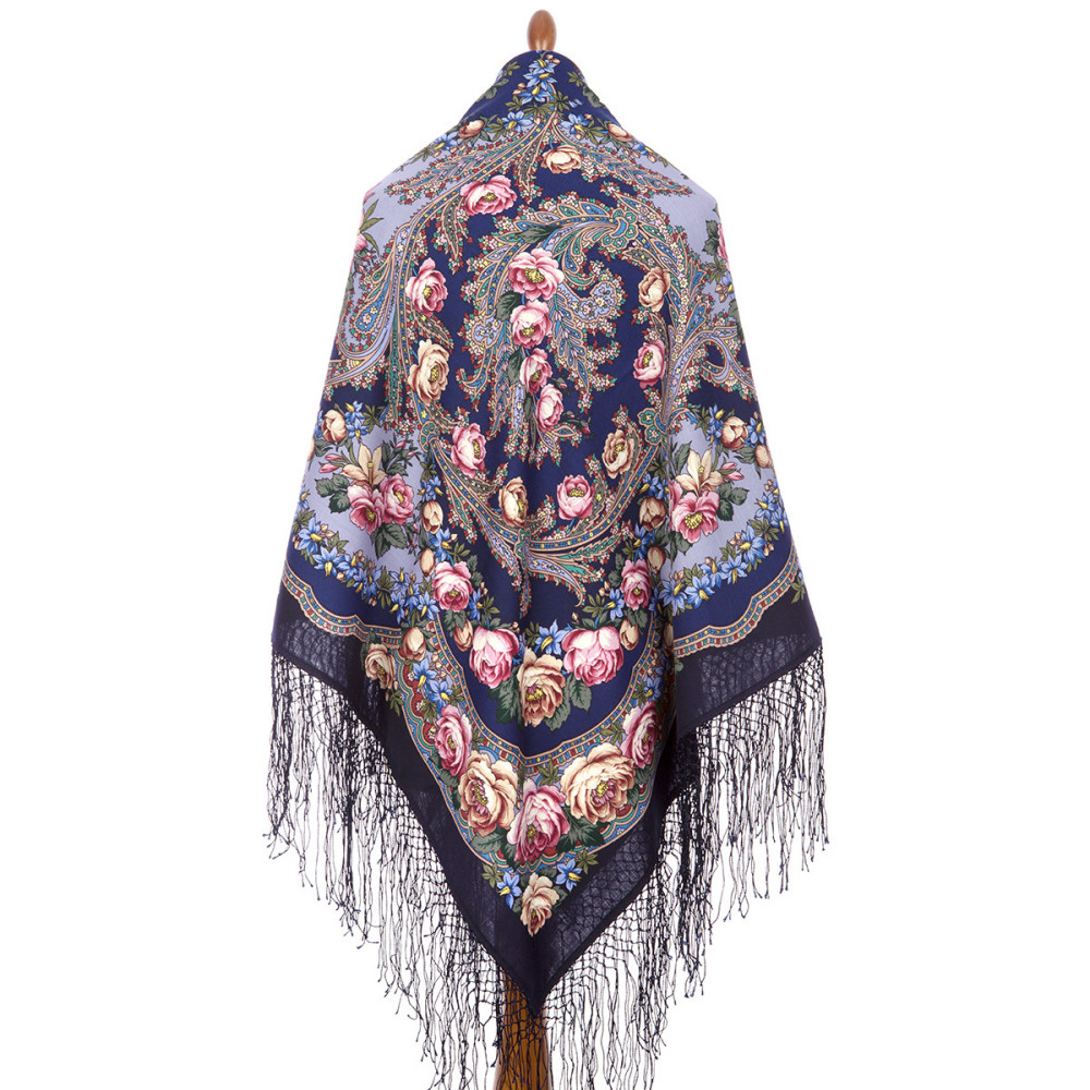Shop Thick Woolen Fabric Shawls with Silk Fringe 148x148 cm Шаль «Цветы под снегом» online at Skazka.site | Eligible for fast shipping and free returns. Шаль «Цветы под снегом»