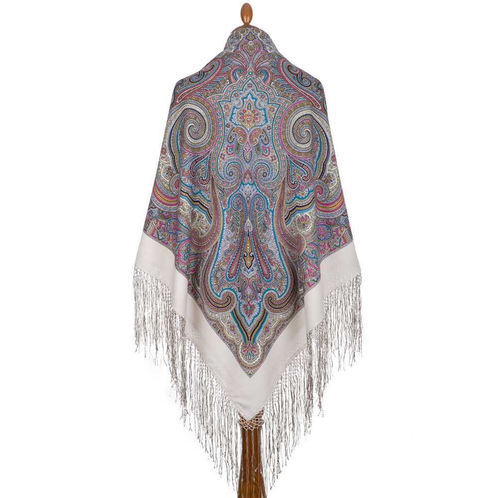 Shop Thick Woolen Fabric Shawls with Silk Fringe 148x148 cm Шаль «Драгоценная» online at Skazka.site | Eligible for fast shipping and free returns. Шаль «Драгоценная»