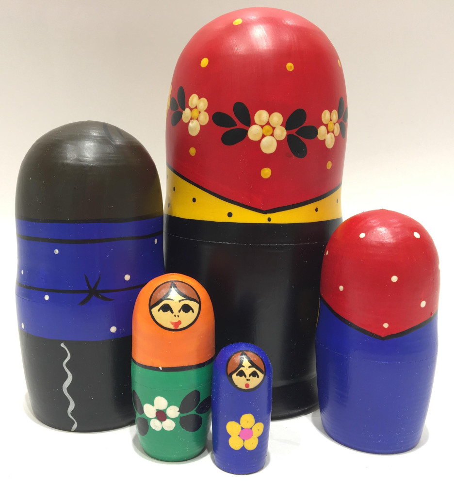 Shop Heritage Nesting Dolls Black Chicken Hand Painted Matryoshka Doll 5 pcs online at Skazka.site | Eligible for fast shipping and free returns. Black Chicken Hand Painted Matryoshka Doll 5 pcs