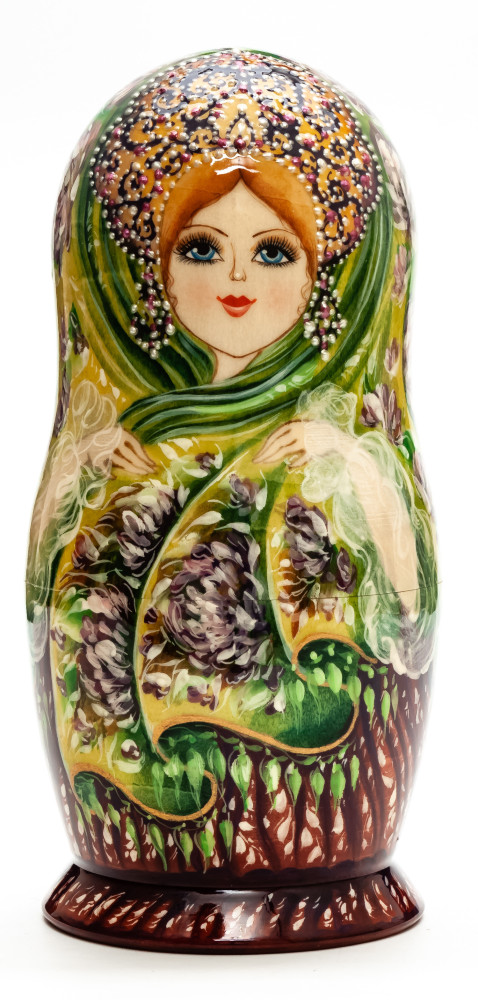 Shop Exclusive Nesting Dolls 180 mm Flowers hand painted on Wooden Matryoshka doll 5 pcs (by Natalia Crafts) online at Skazka.site | Eligible for fast shipping and free returns. 180 mm Flowers hand painted on Wooden Matryoshka doll 5 pcs (by Natalia Crafts)
