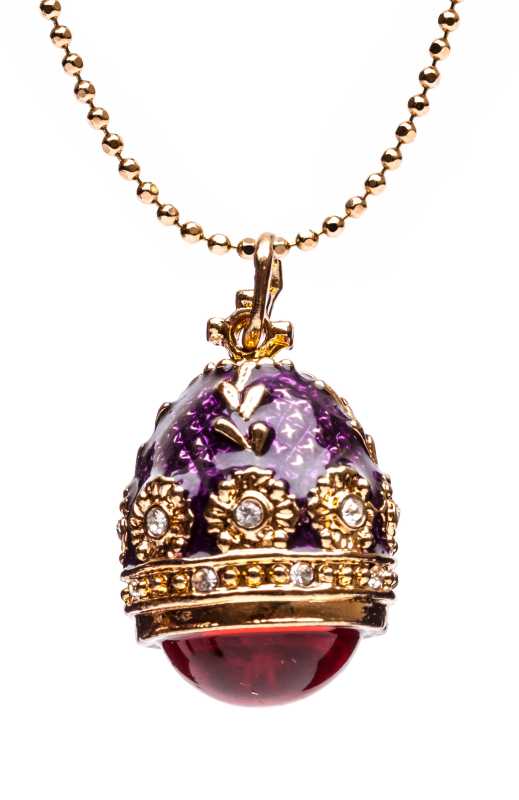 Amber Violet Egg Pendant