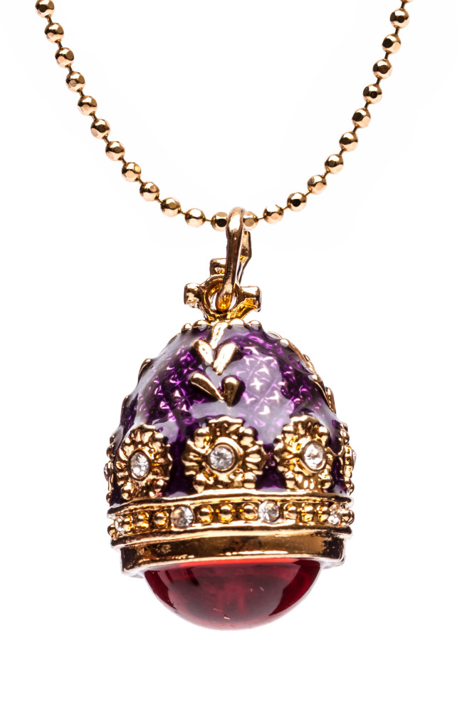 Amber Violet Egg Pendant