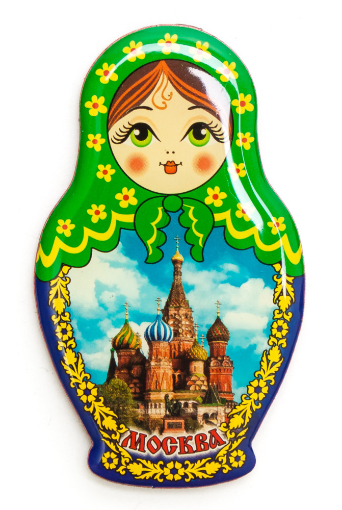 Магнит-матрёшка "Москва" со смолой в ассортименте, 6х3,5 см