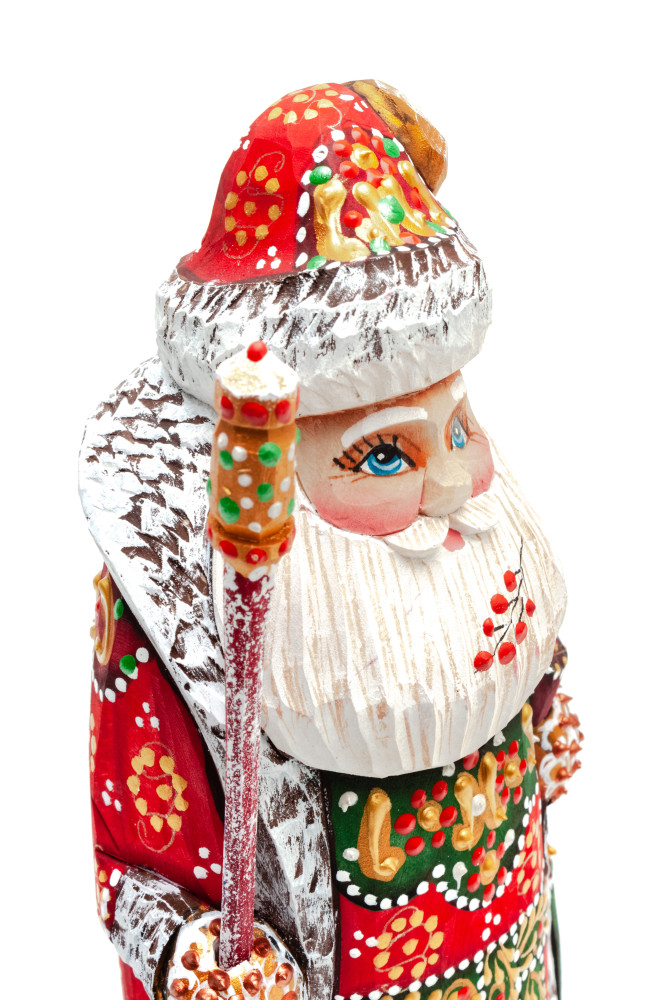 200 mm Santa Claus hand carved and painted wooden statue (by Natalia Workshop)