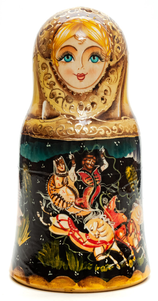 Shop Exclusive Nesting Dolls 180mm Russian Troika hand painted Matryoshka round Doll 5pcs (by Skazka) online at Skazka.site | Eligible for fast shipping and free returns. 180mm Russian Troika hand painted Matryoshka round Doll 5pcs (by Skazka)