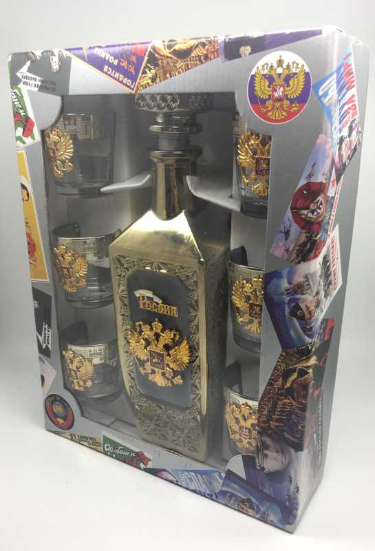 Russia Coat of Arms Decanter and Glasses Set